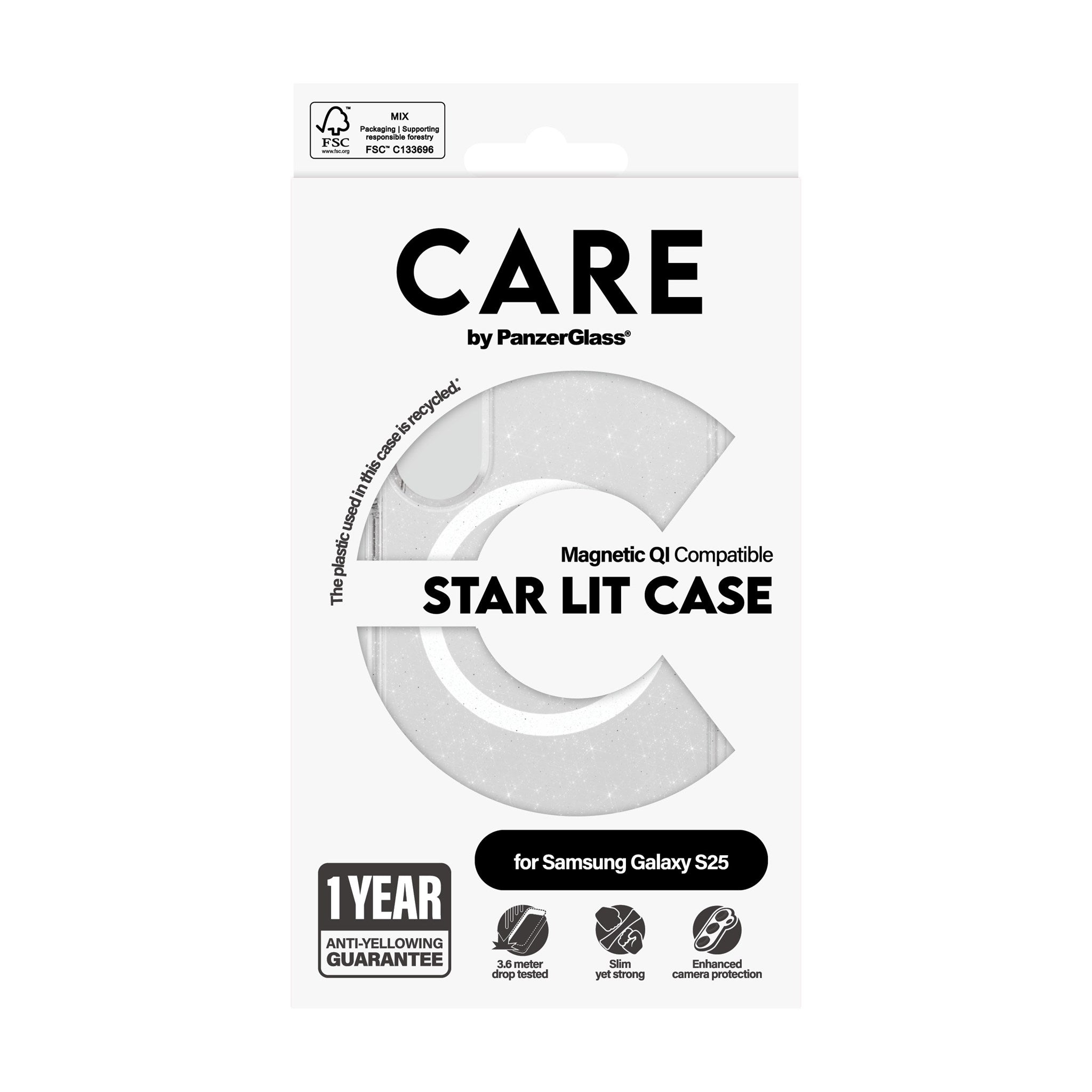 CARE by PanzerGlass® Flagship Case Urban Combat Star Lit w. White Qi Compatible Samsung Galaxy S25